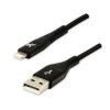 363783 logo usb kabel 2 0 usb a samec apple lightning samec 1m mfi certifikace 5v 2 4a cerny box nylonove opleteni hlinikovy