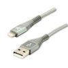363780 logo usb kabel 2 0 usb a samec apple lightning samec 1m mfi certifikace 5v 2 4a stribrny box nylonove opleteni hliniko