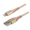 363789 logo usb kabel 2 0 usb a samec apple lightning samec 1m mfi certifikace 5v 2 4a zlaty box nylonove opleteni hlinikovy