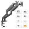 367236 9 polohovatelny drzak ultradesk branch double pro 2 monitory 20kg svorka a pruchodka stolu 17 32 75x75 100x100 cerny