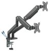 367236 polohovatelny drzak ultradesk branch double pro 2 monitory 20kg svorka a pruchodka stolu 17 32 75x75 100x100 cerny