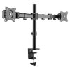 367242 polohovatelny drzak ultradesk skeleton double pro 2 monitory 16kg svorka a pruchodka stolu 17 30 75x75 100x100 cerny