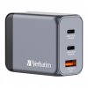 GaN cestovní nabíječka do sítě Verbatim, USB 3.0, USB C, šedá, 65 W, vyměnitelné vidlice C,G,A