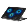 368136 stojan pod notebook ns 501 barevne podsviceny s vetrakem cerno modry defender s 2 portovym hubem