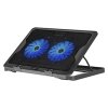 368139 stojan pod notebook ns 503 barevne podsviceny s vetrakem cerno modry defender s 2 portovym hubem