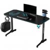 ULTRADESK Herní stůl FRAG - BLUE V3, 140x60 cm, 76 cm, s XXL podložkou pod myš, s ultradesk BEAM, držák sluchátek i nápojů