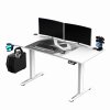 377304 ultradesk herni stul level v2 white 140x68cm 72 117cm elektricky nastavitelna vyska s xxl podlozkou pod mys drzak sluchatek i
