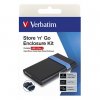 Sada krytů pro interní HDD/SSD, Verbatim, 2.5&quot;, Store,N,Go, USB 3.0 (3.2 Gen 1), 53106, černá