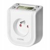 Zásuvka s elektronickým časovačem 230V, 50Hz, max. 3680W, bílá, Virone, Horní LCD displej, 16 časových programů, baterie