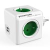 411663 rozbocovaci zasuvka 240v cee7 vidlice powercube 0 1m original usb zelena powercube 4 zasuvky 2xusb porty