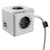 411654 sitovy kabel 230v prodluzovaci cee7 vidlice powercube 1 5m extended usb sedy powercube 2x usb port 4 zasuvky detske po