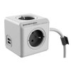 411660 sitovy kabel 230v prodluzovaci cee7 vidlice powercube 3m extended usb sedy powercube 4 zasuvky detske pojistky