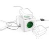 415866 1 sitovy kabel 230v prodluzovaci cee7 vidlice powercube 1 5m extended usb zeleny powercube 4 zasuvky 2xusb port detska po