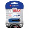 Verbatim USB flash disk, USB 3.0, 128GB, V3 MAX, Store N Go, modrý, 49808, USB A, s výsuvným konektorem