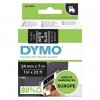 Dymo originální páska do tiskárny štítků, Dymo, 53721, S0721010, bílý tisk/černý podklad, 7m, 24mm, D1