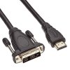 Video kabel DVI (18+1) samec - HDMI samec  5m  černý
