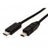 USB kabel (2.0), USB C samec - miniUSB samec, 0.5m, kulatý, černý, plastic bag