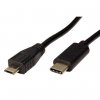 USB kabel (2.0), USB C samec - microUSB samec, 0.6m, kulatý, černý, plastic bag