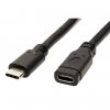 Prodlužovací USB kabel (3.1), USB C samec - USB C samice, 1m, černý, plastic bag