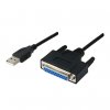 USB redukce IEEE 1284, USB A samec - DB25 samice, na paralelní port