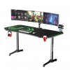 ULTRADESK Herní stůl FRAG XXL GREEN, 160 x 75 cm, 75 cm, držák nápojů a sluchátek, stojan BEAM, s celoplošnou XXL podložkou pod my