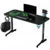 ULTRADESK Herní stůl FRAG - GREEN V3, 140x60 cm, 76 cm, s XXL podložkou pod myš, s ultradesk BEAM, držák sluchátek i nápojů