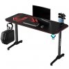 ULTRADESK Herní stůl FRAG - RED V3, 140x60 cm, 76 cm, s XXL podložkou pod myš, s ultradesk BEAM, držák sluchátek i nápojů