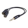 364176 audio redukce jack 3 5mm samec 4 polovy 2x jack 3 5mm samice 0 2 m stereo cerna logo