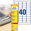 359118 5 avery zweckform etikety 45 7mm x 25 4mm a4 matne bile 800 etiket s ochranou proti manipulaci baleno po 20 ks l6145 20 pro