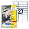 358974 1 avery zweckform etikety 63 5mm x 29 6mm a4 bile 27 etiket bezpecnostni odolne vuci manipulaci baleno po 20 ks l6114 20 pro
