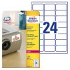 Avery Zweckform etikety 63.5mm x 33.9mm, A4, matné, bílé, 24 etiket, s trojnásobnou lepivostí, baleno po 20 ks, L6141-20, pro lase