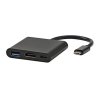 All New USB/Video převodník + HUB  USB C samec - HDMI samice + USB C samice (PD) + USB A samice  4K2