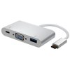 Neutralle USB/Video převodník + HUB  USB C samec - VGA (D-sub) samice + USB C samice (PD) + USB A sa