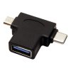Neutralle USB redukce  USB A samice - microUSB samec + USB C samec  OTG