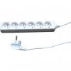 Síťový kabel 230V prodlužovací, CEE7 (vidlice) - zásuvka 6x, 5m, VDE approved, bílý