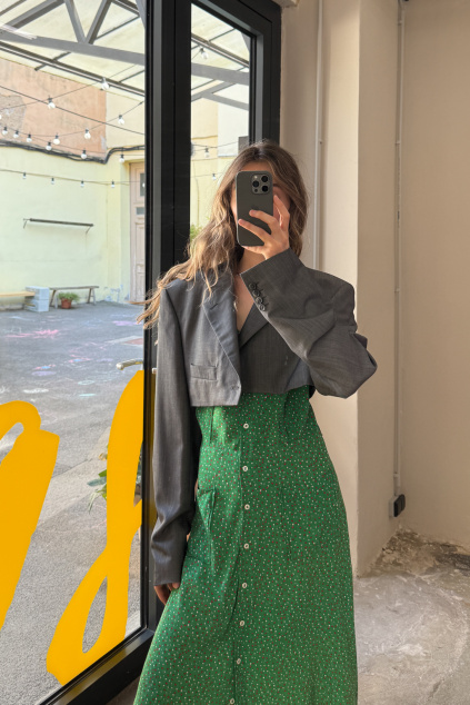 Šedé Crop Sako