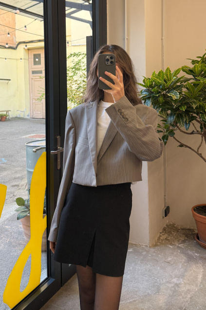 Šedé Crop Sako