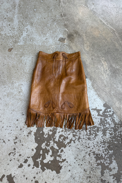 Kožená Sukně s Třásněmi