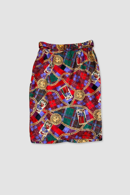 Hedvábná Vzorovaná Sukně