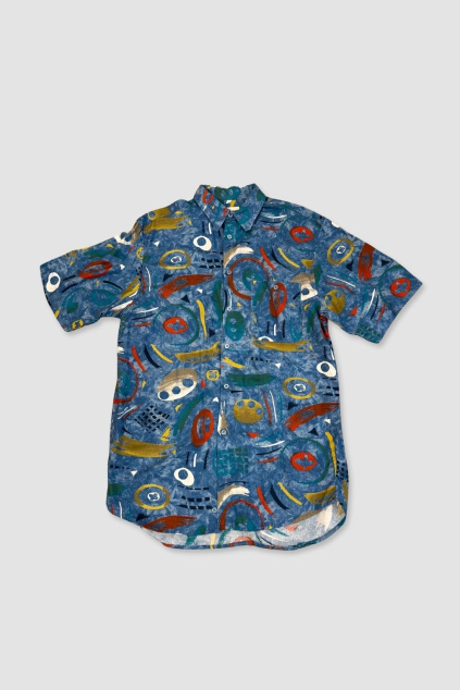 Modrá Vzorovaná Košile