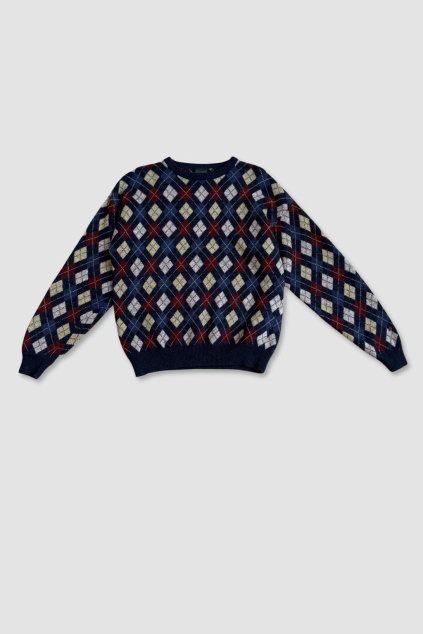 Modrý Károvaný Svetr