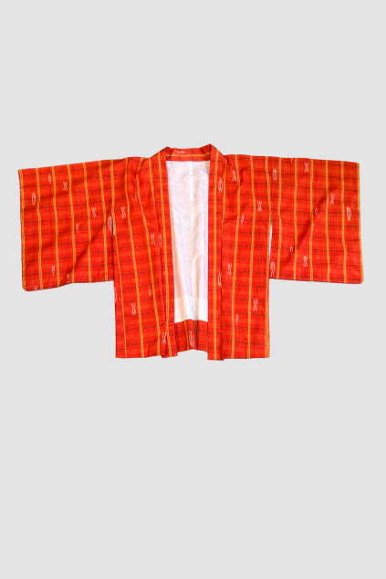 Oranžové Vzorované Kimono