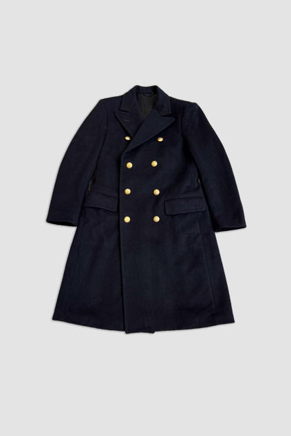 Tmavě Modrý Vlněný Kabát