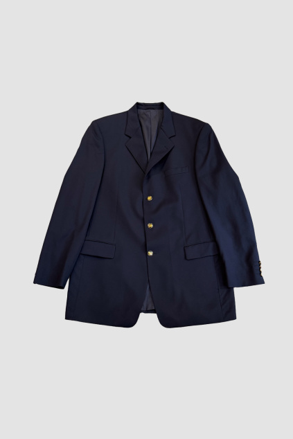 Tmavě Modré Vlněné Sako