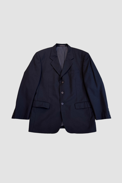 Tmavě Modré Vlněné Sako