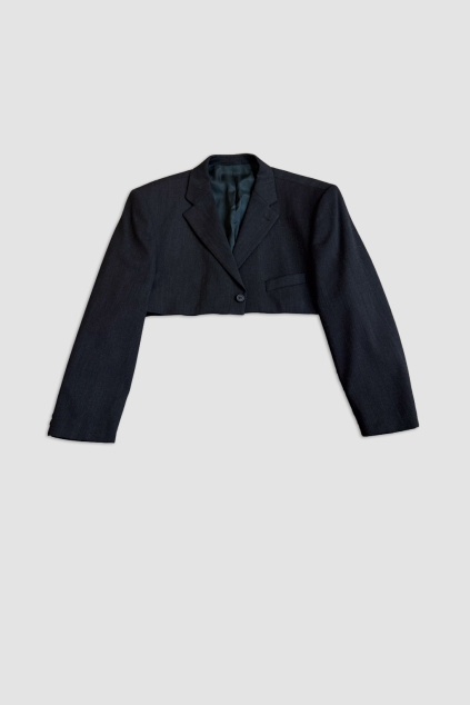 Tmavě Šedé Reborn Crop Sako