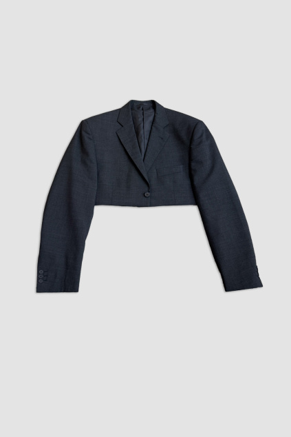 Tmavě Šedé Reborn Crop Sako