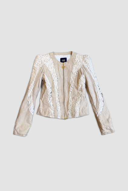 Kožená Bunda s Krajkou Cavalli