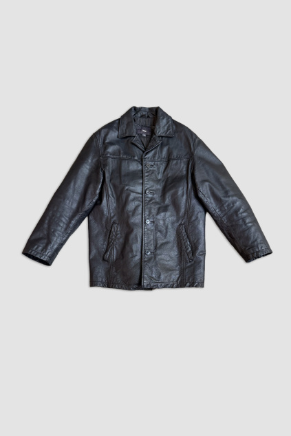 Černý Kožený Kabát