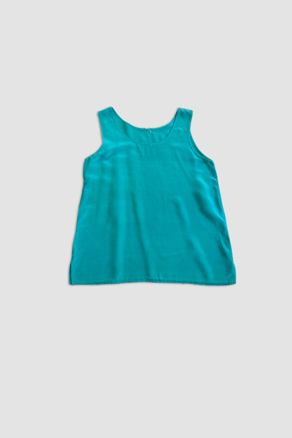 Zelený Hedvábný Top